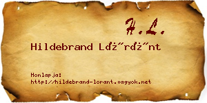 Hildebrand Lóránt névjegykártya